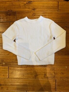 Vince Cotton Blend Size XS Crewneck Sweater - White costal old money